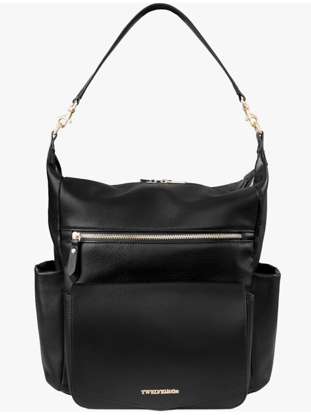 NEW with tag Twelvelittle diaper bag back pack Black vegan Leather Shoulder Bag